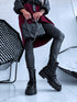 "Double Belt 5803" boots with side elastic - BLACK